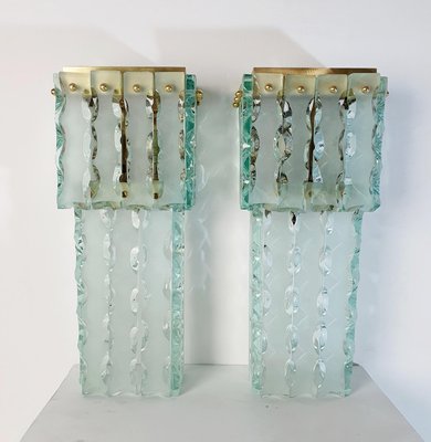 Mid-Century Large Murano Wall Sconces, Italy, Set of 2-FO-1281302