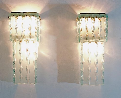 Mid-Century Large Murano Wall Sconces, Italy, Set of 2-FO-1281302