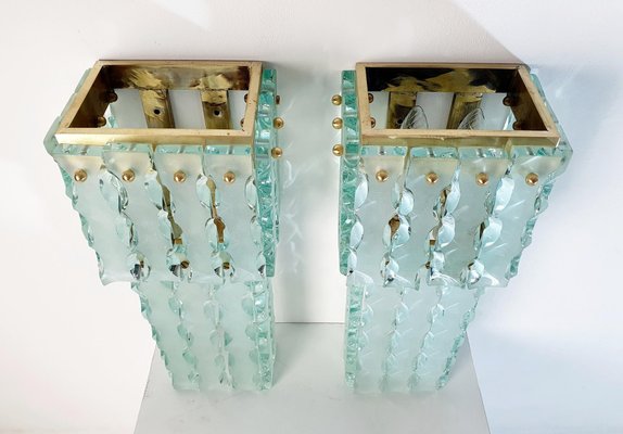 Mid-Century Large Murano Wall Sconces, Italy, Set of 2-FO-1281302