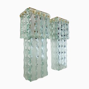 Mid-Century Large Murano Wall Sconces, Italy, Set of 2-FO-1281302