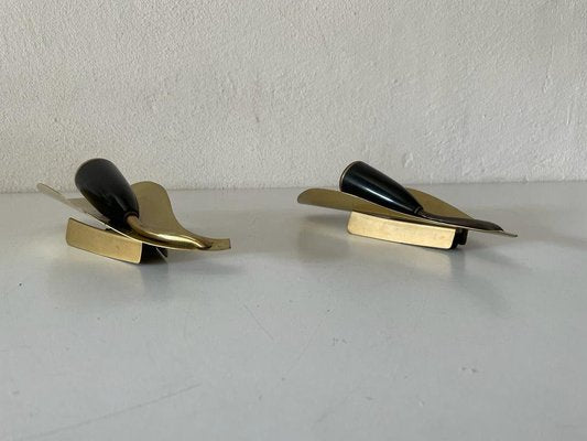 Mid-Century Leaf Shaped Brass Sconces, Germany, 1950s, Set of 2-RDS-1210090