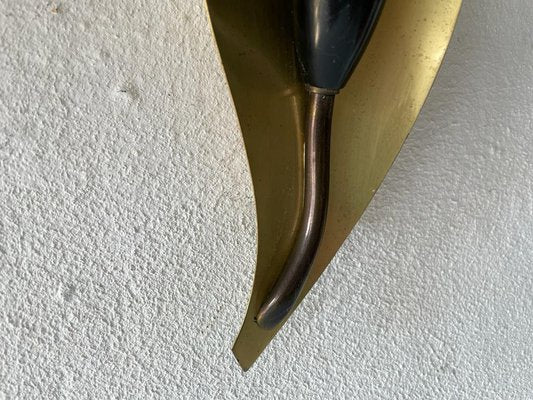 Mid-Century Leaf Shaped Brass Sconces, Germany, 1950s, Set of 2-RDS-1210090