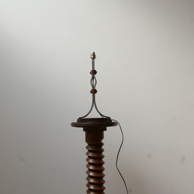 Mid-Century Leather and Iron Table Lamp by Jean-Pierre Ryckaert-JRP-996559