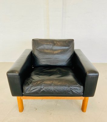 Mid-Century Leather and Oak Club Chair by Poul M. Volther, 1960s-UAY-2031616