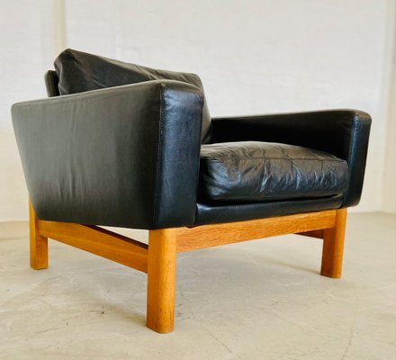 Mid-Century Leather and Oak Club Chair by Poul M. Volther, 1960s-UAY-2031616