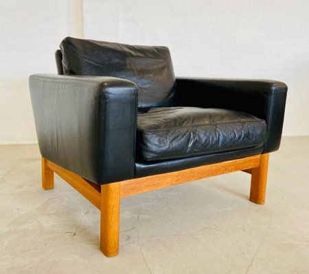 Mid-Century Leather and Oak Club Chair by Poul M. Volther, 1960s-UAY-2031616