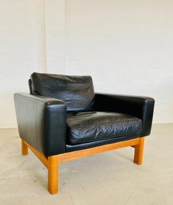 Mid-Century Leather and Oak Club Chair by Poul M. Volther, 1960s-UAY-2031616