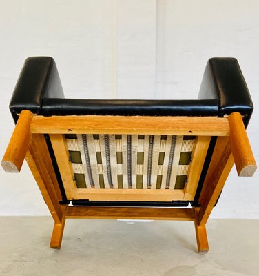 Mid-Century Leather and Oak Club Chair by Poul M. Volther, 1960s-UAY-2031616