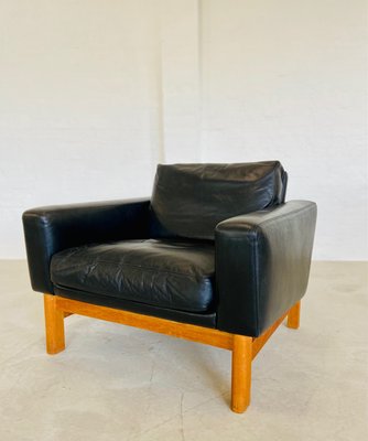 Mid-Century Leather and Oak Club Chair by Poul M. Volther, 1960s-UAY-2031616