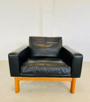 Mid-Century Leather and Oak Club Chair by Poul M. Volther, 1960s-UAY-2031616