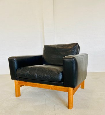 Mid-Century Leather and Oak Club Chair by Poul M. Volther, 1960s-UAY-2031616