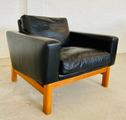 Mid-Century Leather and Oak Club Chair by Poul M. Volther, 1960s-UAY-2031616