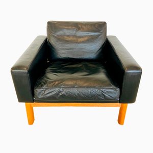 Mid-Century Leather and Oak Club Chair by Poul M. Volther, 1960s-UAY-2031616