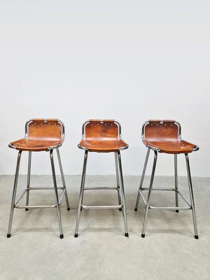 Mid-Century Leather & Chrome Bar Stools, 1960s-BW-2027324