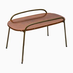 Mid-Century Leather Coffee Table by Jacques Adnet, 1950s-VRR-594639