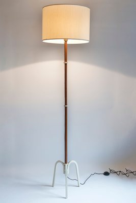 Mid-Century Leather Floor Lamp by Jacques Adnet, 1950s-VRR-594656