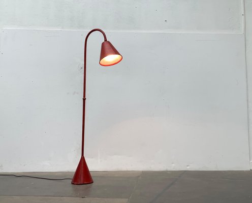 Mid-Century Leather Floor Lamp by Jacques Adnet for Valenti, Spain, 1960s-UAH-1604963