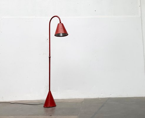 Mid-Century Leather Floor Lamp by Jacques Adnet for Valenti, Spain, 1960s-UAH-1604963