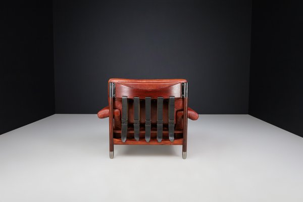 Mid-Century Leather Lounge Chair and Ottoman by Carlo de Carli, Italy, 1970s, Set of 2-TRW-1752856