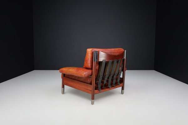 Mid-Century Leather Lounge Chair and Ottoman by Carlo de Carli, Italy, 1970s, Set of 2-TRW-1752856