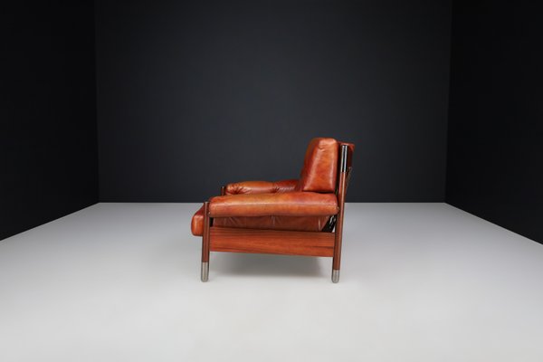 Mid-Century Leather Lounge Chair and Ottoman by Carlo de Carli, Italy, 1970s, Set of 2-TRW-1752856