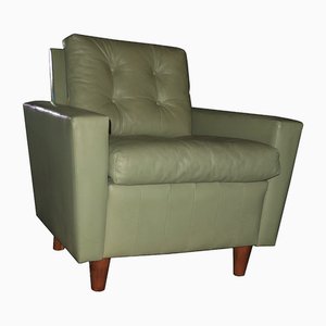 Mid-Century Leather Lounge Chair in the style of Florence Knoll, 1950s-ED-1709125