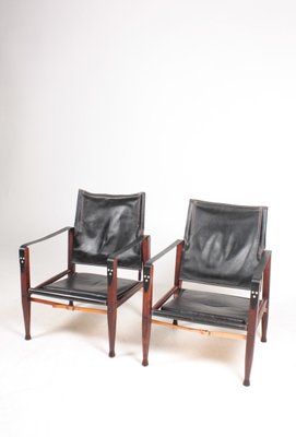 Mid-Century Leather Lounge Chairs by Kaare Klint for Rud. Rasmussen, 1960s, Set of 2-FK-673697