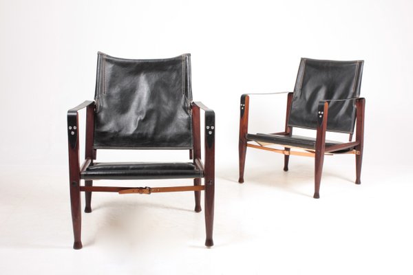 Mid-Century Leather Lounge Chairs by Kaare Klint for Rud. Rasmussen, 1960s, Set of 2-FK-673697