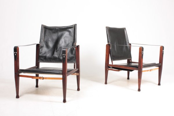 Mid-Century Leather Lounge Chairs by Kaare Klint for Rud. Rasmussen, 1960s, Set of 2-FK-673697