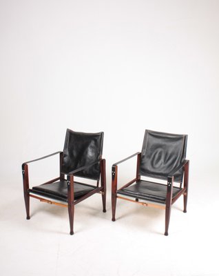 Mid-Century Leather Lounge Chairs by Kaare Klint for Rud. Rasmussen, 1960s, Set of 2-FK-673697