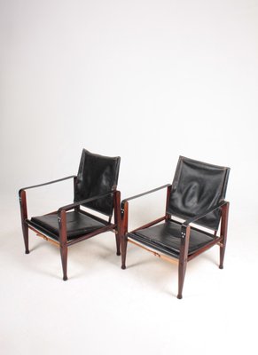 Mid-Century Leather Lounge Chairs by Kaare Klint for Rud. Rasmussen, 1960s, Set of 2-FK-673697