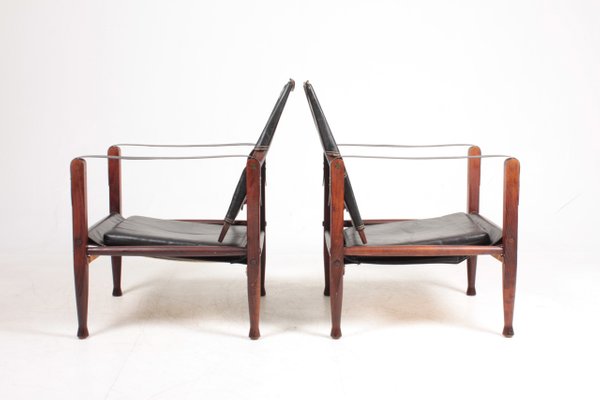 Mid-Century Leather Lounge Chairs by Kaare Klint for Rud. Rasmussen, 1960s, Set of 2-FK-673697