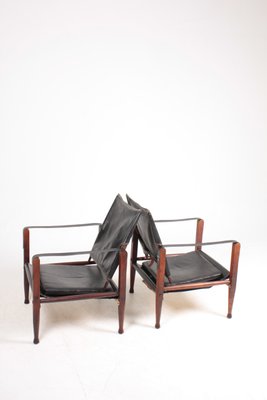 Mid-Century Leather Lounge Chairs by Kaare Klint for Rud. Rasmussen, 1960s, Set of 2-FK-673697