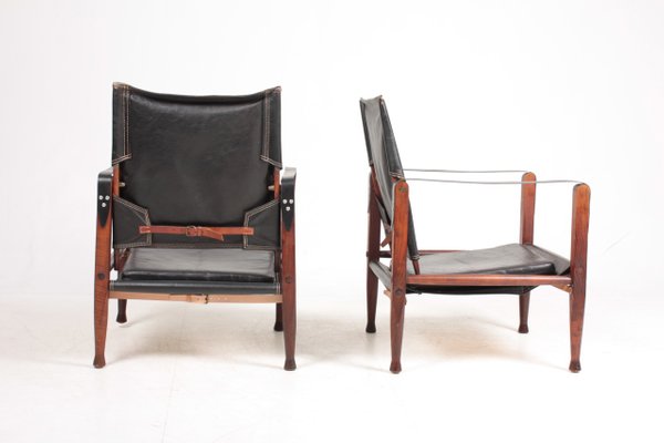 Mid-Century Leather Lounge Chairs by Kaare Klint for Rud. Rasmussen, 1960s, Set of 2-FK-673697