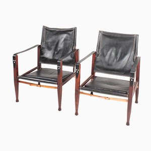 Mid-Century Leather Lounge Chairs by Kaare Klint for Rud. Rasmussen, 1960s, Set of 2-FK-673697