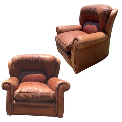 Mid-Century Leather Lounge Chairs, Set of 2-TCS-1703989