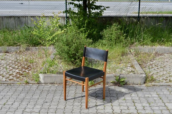 Mid-Century Leather & Oak Model 3024 Dining Chairs by Helmut Magg for Deutsche Werkstatten, 1957, Set of 4-UF-1371991