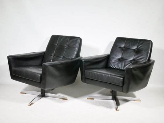 Mid-Century Leather Sofas and Armchairs from Krasemann, 1960s, Set of 3-LVS-1760305