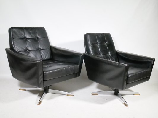 Mid-Century Leather Sofas and Armchairs from Krasemann, 1960s, Set of 3-LVS-1760305