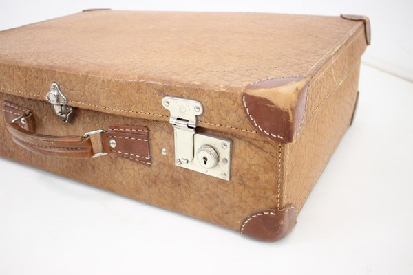 Mid-Century Leather Suitcase, 1950s-TZ-1395256