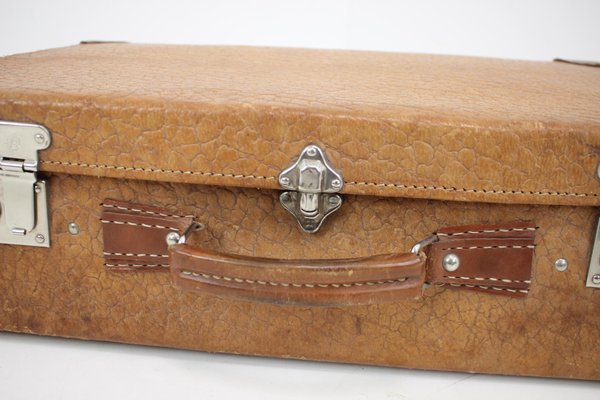 Mid-Century Leather Suitcase, 1950s-TZ-1395256