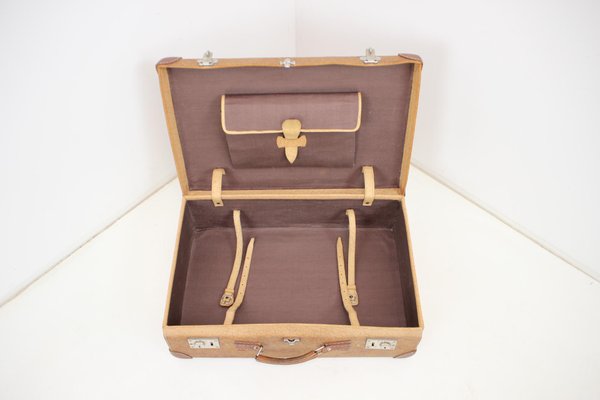 Mid-Century Leather Suitcase, 1950s-TZ-1395256