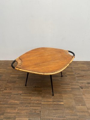 Mid-Century Lemon Shaped Bamboo Coffee Table-FGA-983349