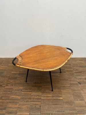 Mid-Century Lemon Shaped Bamboo Coffee Table-FGA-983349