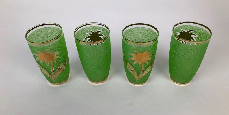 Mid-Century Lemonade Set in Jade Green Glass, 1950s, Set of 5-BAF-763503