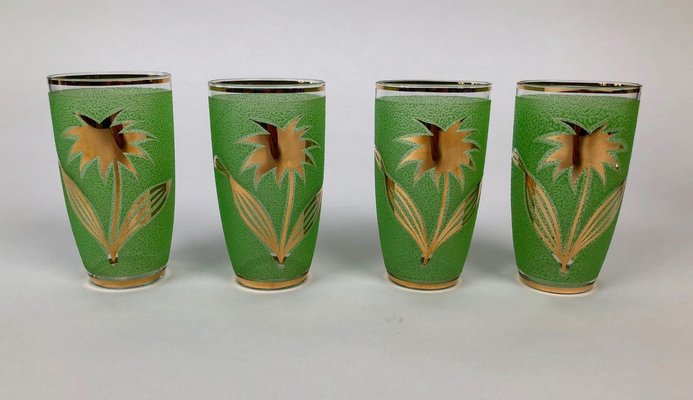 Mid-Century Lemonade Set in Jade Green Glass, 1950s, Set of 5-BAF-763503