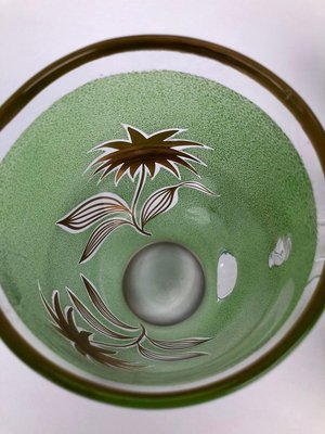 Mid-Century Lemonade Set in Jade Green Glass, 1950s, Set of 5-BAF-763503