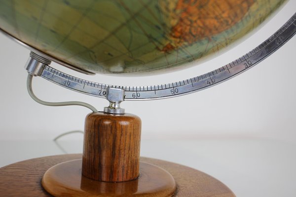 Mid-Century Light Glass Globe With Wooden Base by Paul Rath, 1950s-TZ-1186620