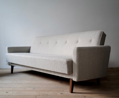 Mid-Century Light Grey Daybed in Raf-Simons-Bouclé, 1960s-APD-1145282