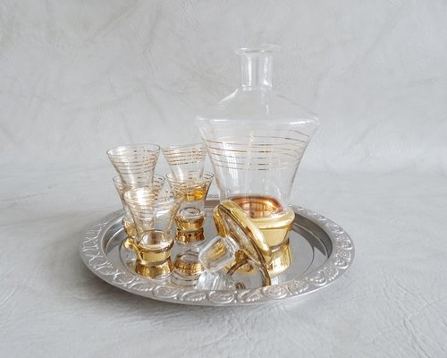 Mid-Century Liqueur Set, 1950s, Set of 7-POM-995688